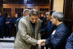 سیدمحمدجواد شوشتری در مراسم ترحیم مرحومه فاطمه زندبار، والده محسن و پرویز اسماعیلی