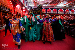 عرض ارادت دسته‌های عزاداری موکب‌ها در شب اربعین