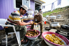 جهادگران مشغول کار در نوروز ۱۳۹۷ در مناطق زلزله زده