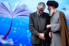 حجت الاسلام‌و‌المسلمین‌سید عبدالله فاطمی‌نیا و غلامعلی حداد‌عادل در آیین گرامیداشت «روز کتاب، کتابخوانی و کتابدار» 