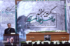 سیدعلی موسوی گرمارودی، شاعر در مراسم تشییع پیکر مرحوم ابوالفضل زرویی نصرآباد