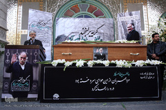 غلامعلی حداد عادل در مراسم تشییع پیکر مرحوم ابوالفضل زرویی نصرآباد