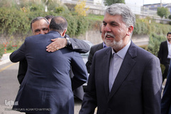 ورود سیدعباس صالحی، وزیر فرهنگ و ارشاد اسلامی به محل برگزاری مراسم  تودیع و معارفه رییس سازمان حج و زیارت