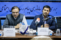 باقر انصاری و مهرداد نوابخش در نشست بررسی طرح ساماندهی پیام رسان‌های داخلی