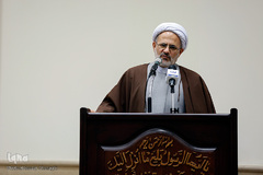 حجت الاسلام حمید احمدی، معاون فرهنگی ستاد اربعین در دومین همایش تجلیل از کاروان قرآنی نور موسم اربعین