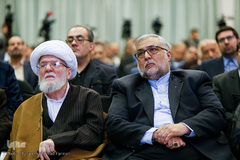 ابوذر ابراهیمی ترکمان، رئیس سازمان فرهنگ و ارتباطات اسلامی و  آیت الله محمدعلی تسخیری٬ رئیس شورای عالی مجمع جهانی تقریب مذاهب اسلامی در بزرگداشت هفته پژوهش در سازمان فرهنگ و ارتباطات اسلامی