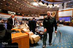 سردار محمد‌علی عزیز جعفری، فرمانده سپاه پاسداران انقلاب اسلامی در سومین یادواره شهدای مدافع حرم فاتحین