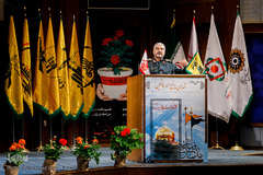 سردار محمد‌علی عزیز جعفری، فرمانده سپاه پاسدار انقلاب اسلامی در سومین یادواره شهدای مدافع حرم فاتحین