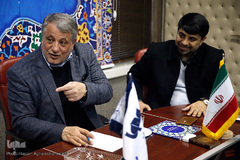 عیسی‌علیزاده، معاون فرهنگی جهاد دانشگاهی و محسن هاشمی، رییس شورای اسلامی شهر تهران 