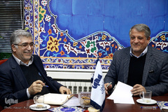 نشست محسن هاشمی رفسنجانی، رییس شورای اسلامی شهر تهران با حمیدرضا طیبی، رییس جهاد دانشگاهی