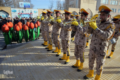 مراسم ادای احترام کاروان قرآنی انقلاب به شهدای مدافع حرم و دفاع مقدس اراک