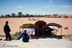 بالا آمدن سطح آب رودخانه کارون