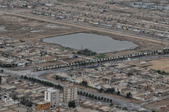 تصاویر هوایی از رودخانه کارون و منطقه سیل‌زده بامدژ