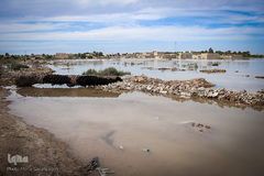 سیلاب در شهرستان کارون و تلاش برای مقابله با آن