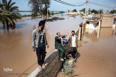 روستاهای گرفتار در سیل منطقه بامدژ