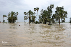 مسدود شدن جاده اهواز ـ شوش با بالا آمدن سطح آب