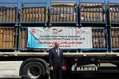 مراسم تحویل کمک‌های بشردوستانه آلمان برای سیل‌زدگان ایران