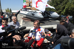 مراسم تحویل کمک‌های بشردوستانه آلمان برای سیل‌زدگان ایران