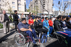 مراسم گلریزان جامعه ورزش برای کمک به مردم سیل‌زده