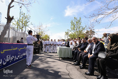 مراسم گلریزان جامعه ورزش برای کمک به مردم سیل‌زده