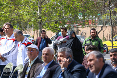 مراسم گلریزان جامعه ورزش برای کمک به مردم سیل‌زده