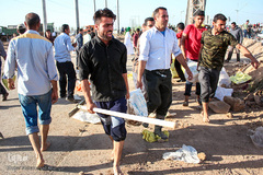 تلاش برای مقابله با سیل در اهواز