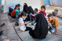 اسکان سیل‌زدگان خوزستانی در یادمان شهدای هویزه