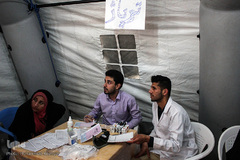 اسکان سیل‌زدگان خوزستانی در یادمان شهدای هویزه