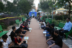 سفره افطار ساده در بوستان رضوان منطقه ۱۰ تهران