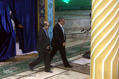 حضور محسن هاشمی در نماز جمعه روز جهانی قدس