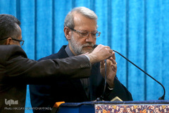 علی لاریجانی، رییس مجلس شورای اسلامی در نماز جمعه روز جهانی قدس