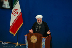 حجت‌الاسلام والمسلمین حسن روحانی، رئیس جمهور اسلامی ایران در مراسم بزرگداشت سالروز تأسیس جهاددانشگاهی