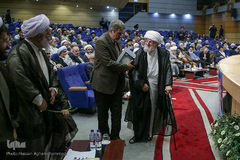 تودیع حجت‌الاسلام محمدحسن اختری، دبیر کل سابق و معارفه رضا رمضانی، دبیرکل جدید مجمع جهانی اهل بیت