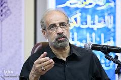 محسن چینی‌فروشان، مدیرعامل دفتر نشر فرهنگ اسلامی در مراسم رونمایی از کتاب «خون خدا»