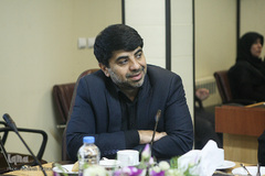 عیسی علیزاده، معاون فرهنگی جهاددانشگاهی در مراسم رونمایی از کتاب «خون خدا»