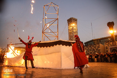 مراسم خیمه سوزان در میدان امام حسین (ع)