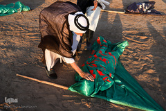 مراسم نمادین خاکسپاری شهدای کربلا در حمیدیه