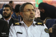 محمدرضا مهماندار، رئیس پلیس راهور تهران در مراسم زنگ دانش‌آموز شهید