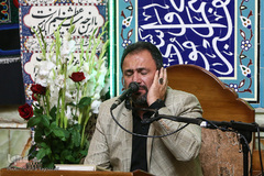 محمدرضا پورزرگری در مراسم ترحیم قاری و مداح اهل بیت مصطفی طالبی پور