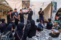 زائران و موکب‌داران در پایانه مرزی چذابه