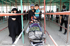 زائران و موکب‌داران در پایانه مرزی چذابه