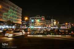 نور پردازی لیزری اسماء متبرکه بر روی دبوار