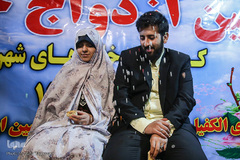 جشن ازدواج زوج جهادگر در میان اهالی محروم کوره پزخانه‌های اسلام آباد نظامی شهرری