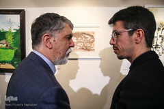 حضور سیدعباس صالحی، وزیر فرهنگ و ارشاد اسلامی در نمایشگاه آثار  جشنواره ملی هنری «همام»