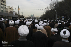 مراسم تشییع پیکر آیت‌الله سیدمحمدمهدی خلخالی در مشهد مقدس