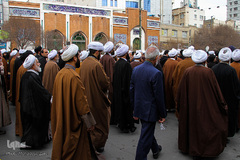 مراسم تشییع پیکر آیت‌الله سیدمحمدمهدی خلخالی در مشهد مقدس