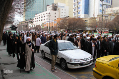 مراسم تشییع پیکر آیت‌الله سیدمحمدمهدی خلخالی در مشهد مقدس