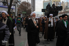 مراسم تشییع پیکر آیت‌الله سیدمحمدمهدی خلخالی در مشهد مقدس