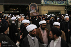 مراسم تشییع پیکر آیت‌الله سیدمحمدمهدی خلخالی در مشهد مقدس