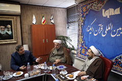 نشست حجت‌الاسلام والمسلمین یوسفی مقدم، رئیس پژوهشکده فرهنگ و معارف قرآن کریم با سیدمحمدجواد شوشتری، مدیرعامل ایکنا